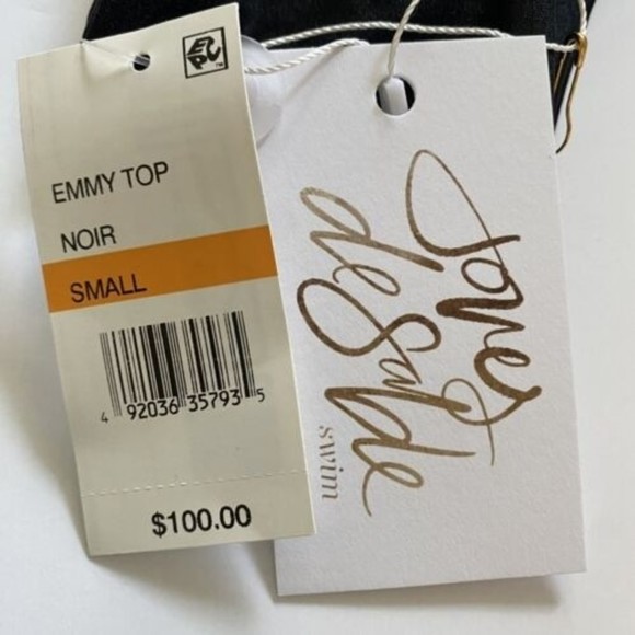 Joues de Sable Swim Emmy Black Bikini Cut Out Top Size S Small NWT - Picture 8 of 9